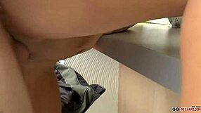 Gwenanie feels intense pleasure in anal sex in the kitchen hd