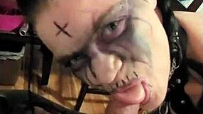 In this gay encounter, two men in lingerie indulge in oral pleasure with a massive cock, one acting as the slutty whore.