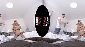 blonde milf takes two cocks in hardcore taboo pov