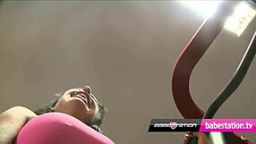 British pornstars Kerry Louise and Holly having gym sex in the shower