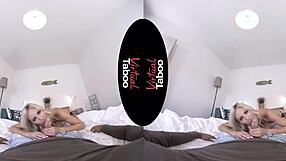 Virtual reality sees one hot milf take on two cocks