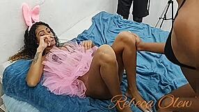 Hey, these girls are diving into a wild threesome with toys and dildos, exploring their lesbian desires passionately.