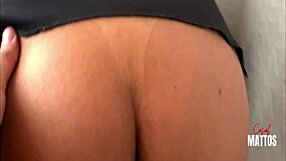 safada in mini skirt gets pussy filled with cum in laundry room pov