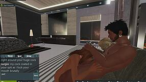 Mercedes Sucks Boss's Big Cock on Knees