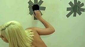Blonde Teen 18+ Sucks Monster Cock at Gloryhole for Facial