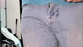 Intense orgasm from oral with photographer in body tape