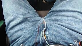 Detailed scene of peeing inside the car