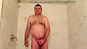 nude guy jerks off and swallows cum