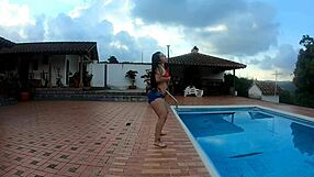 Bold latina dances, squirts in public sex