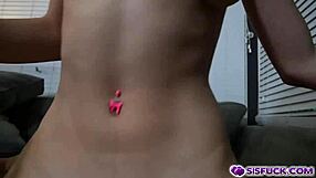 Stepbrother fucks Cece doggystyle again, pounding her shaved pussy with his big cock.