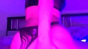 A young blonde with BIG TITS and BIG ASS JERKS OFF using a RUBBER COCK before BED, reaching ORGASM.