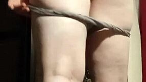 Busty Camgirl In Grey Fingers Her Tight Ass On Homemade Webcam