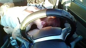 Amateur Redhead Blows Cock Deep in Car
