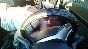 Amateur Redhead Blows Cock Deep in Car