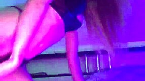 A young blonde with BIG TITS and BIG ASS JERKS OFF using a RUBBER COCK before BED, reaching ORGASM.