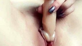 cumming pussy milf rides dildo to wet orgasm