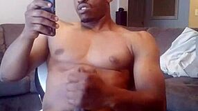 black master intensely stroking monster cock outdoors