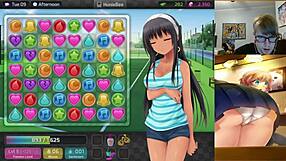 Chatting with a catgirl in the park from huniepop uncensored