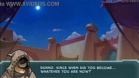 A hot, muscular Aladdin guide, anime style