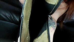 Beautiful Latina enjoys the smell of feet