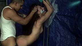 Watch Anya's extreme gagging in public bondage?