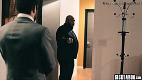 Blonde babe tiffany watson sucks guy's big hard cock after cleaning his pants.