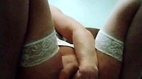 Sensual handjob given by shaved and hairless Jenna Bella