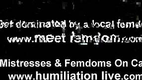 Bound bitch endures femdom humiliation all day