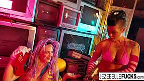 watch jezebelle and leya's lesbian sex with big tits?