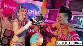 watch jezebelle and leya's lesbian sex with big tits?