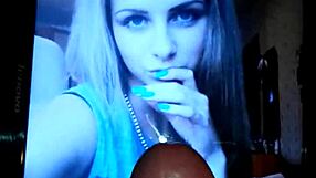 Beautiful girl jerks off passionately