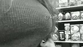 Latina milf flashes her big tits outdoors