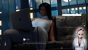A playboy, and cosplay queen, Lara Croft takes a session of masturbation play through