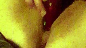 Liz fucks herself hard with dildo!