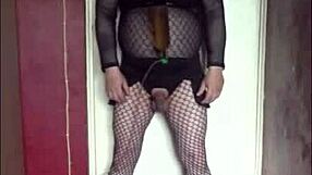 sissy crossdresser begs to swallow piss tube load