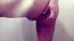 taking a shower, he masturbates and tries vibrator for first time pt3