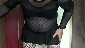 sissy crossdresser begs to swallow piss tube load