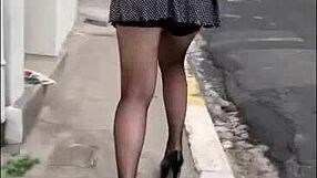 In this naughty sexchallenge, a latina slut flashes her body in a group threesome with milfs and interracial guys.