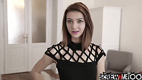 Screwmetoo Petite Redhead Tera Link Fucks Hard with Monster Cock