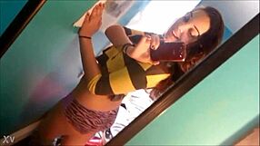 slutty girlfriend cheats and strips for her friend