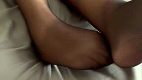 Feel my nylon feet rubbing!