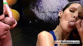 Wow, horny Euro babe takes black cock loaded with piss in wild orgy!