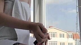 Beautiful redhead woman in a casual setting