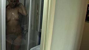 i'm a sexy teen lathering up in the shower, masturbating alone