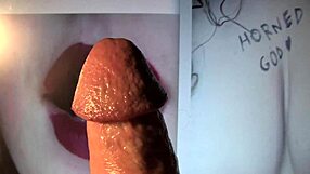 Goddess, blow my cock and tribute your cum to the horned god