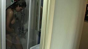 i'm a sexy teen lathering up in the shower, masturbating alone