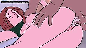 hey, wanna see uraraka's cosplay dripping with cum from a huge cock?