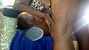 Shaved ebony milf gets thick creampie in texas