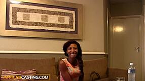 Cute Ebony Amateur's First Hardcore Job Interview Fuck And Facial