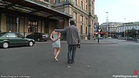 European slut gets ravaged in public and disgraced